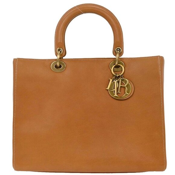 Christian Dior Brown Leather Lady Dior Handbag 05-MA-0023 177558 - Picture 1 of 10